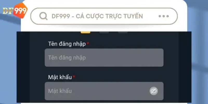 Điền các thông tin đăng ký- đăng nhập DF999 theo yêu cầu